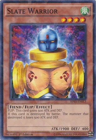 1st Edition, Battle Pack 3: Monster League, Fiend, Flip/Effect Monster, Shatterfoil Rare, Wind Slate Warrior [BP03-EN013] Shatterfoil Rare - Trading Card World