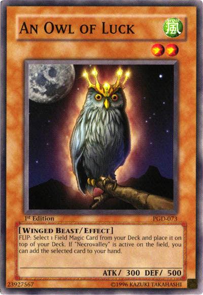 1st Edition, Common, Effect Monster, Pharaonic Guardian, Unlimited, Wind, Winged Beast An Owl of Luck [PGD-073] Common - Trading Card World
