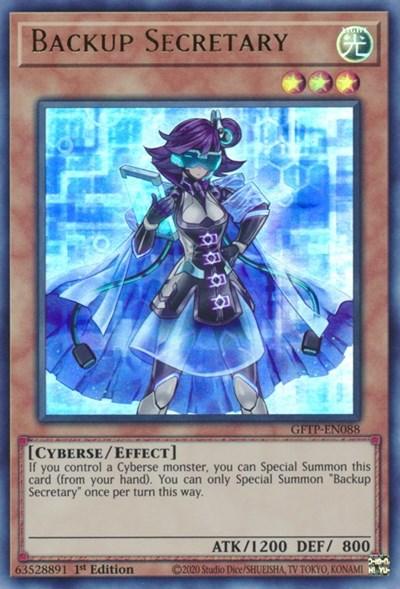 1st Edition, Cyberse, Effect Monster, Ghosts from the Past, Light, Ultra Rare Backup Secretary [GFTP-EN088] Ultra Rare - Trading Card World