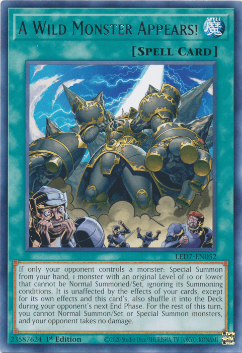 1st Edition, Legendary Duelists: Rage of Ra, Normal Spell, Rare, Spell, Unlimited A Wild Monster Appears! [LED7-EN052] Rare - Trading Card World