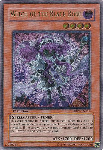 1st Edition, Absolute Powerforce, Dark, Spellcaster, Tuner Monster, Ultimate Rare, Unlimited Witch of the Black Rose [ABPF-EN012] Ultimate Rare - Trading Card World