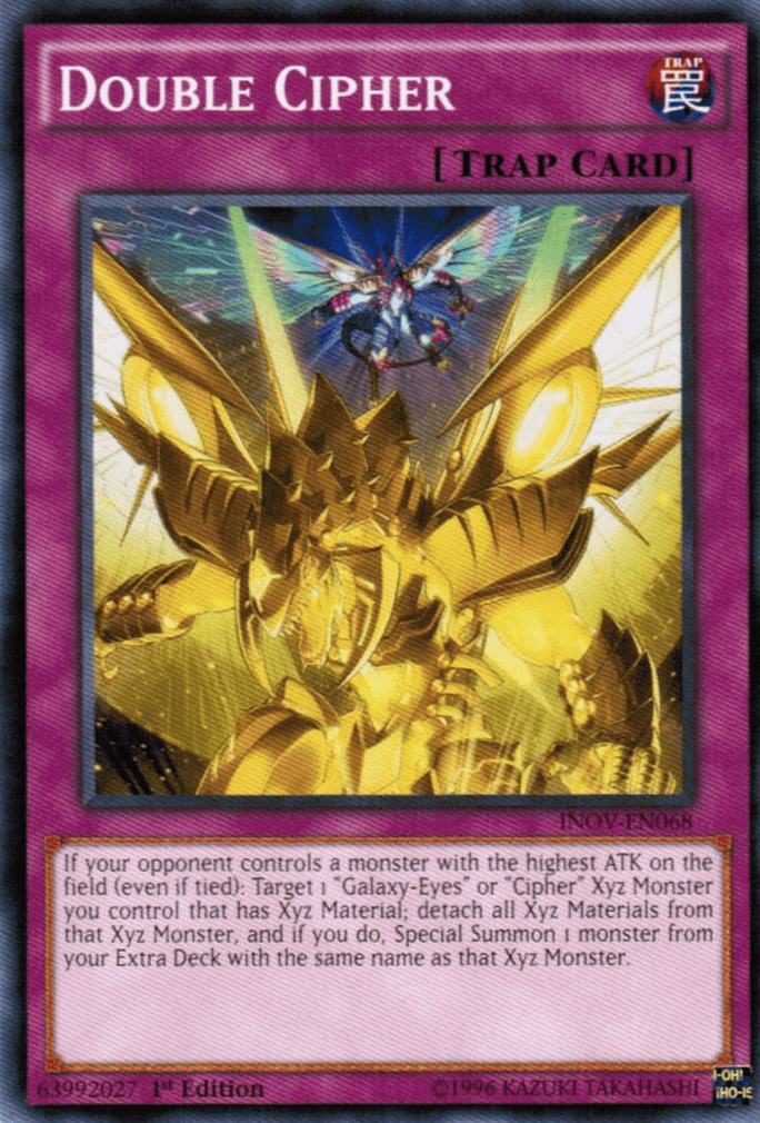 1st Edition, Common, Invasion: Vengeance, Normal Trap, Trap, Unlimited Double Cipher [INOV-EN068] Common - Trading Card World