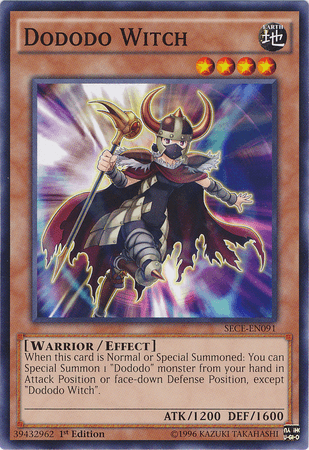 1st Edition, Common, Earth, Effect Monster, Secrets of Eternity, Unlimited, Warrior Dododo Witch [SECE-EN091] Common - Trading Card World