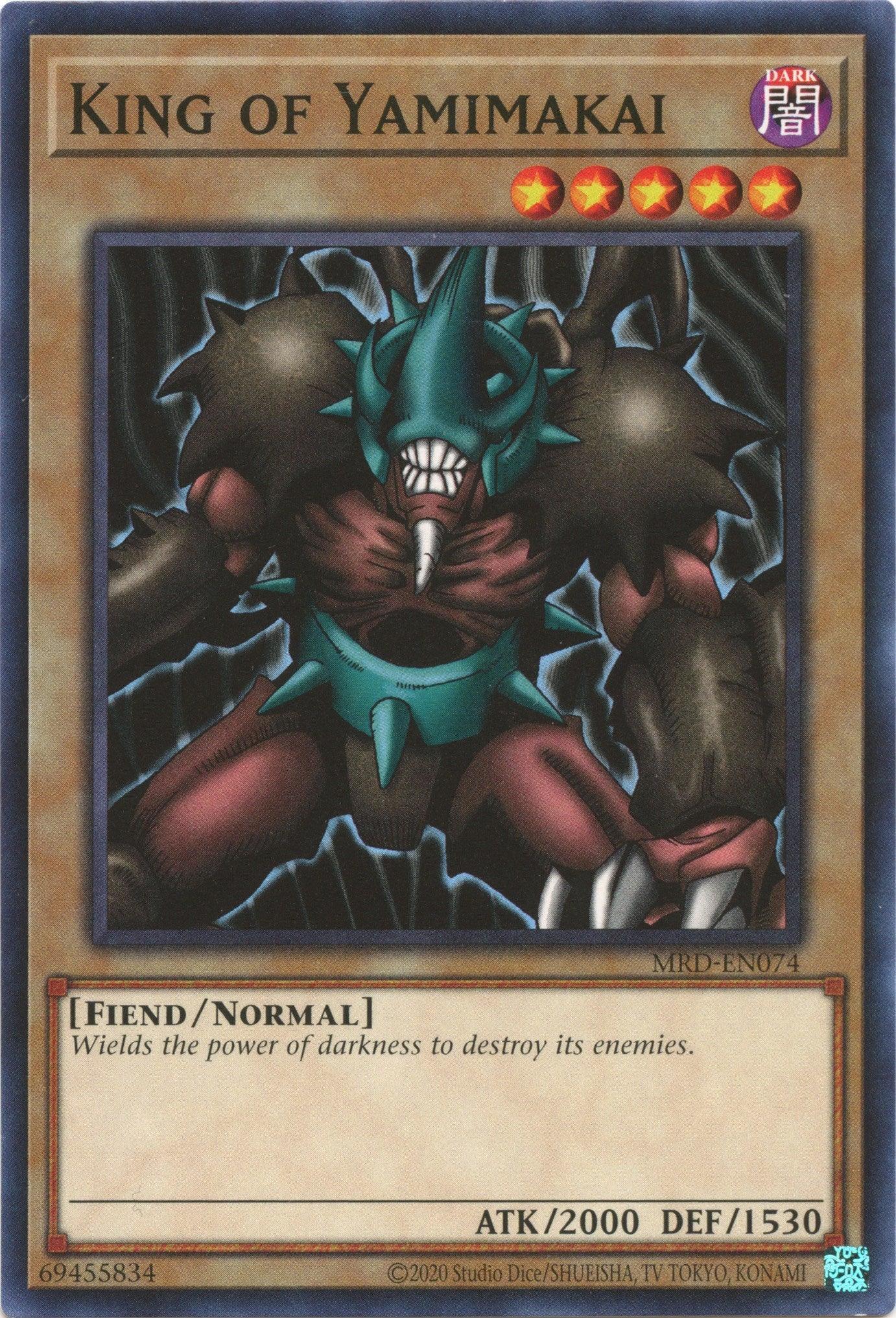 Common, Dark, Fiend, Metal Raiders (25th Anniversary Edition), Normal Monster, Unlimited King of Yamimakai (25th Anniversary) [MRD-EN074] Common - Trading Card World