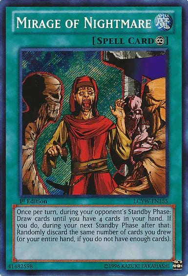 1st Edition, Continuous Spell, Legendary Collection 3: Yugi's World, Secret Rare, Spell, Unlimited Mirage of Nightmare [LCYW-EN155] Secret Rare - Trading Card World