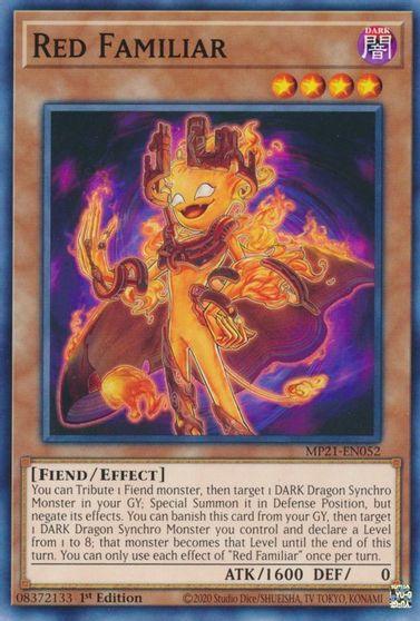 1st Edition, 2021 Tin of Ancient Battles, Common, Dark, Effect Monster, Fiend Red Familiar [MP21-EN052] Common - Trading Card World