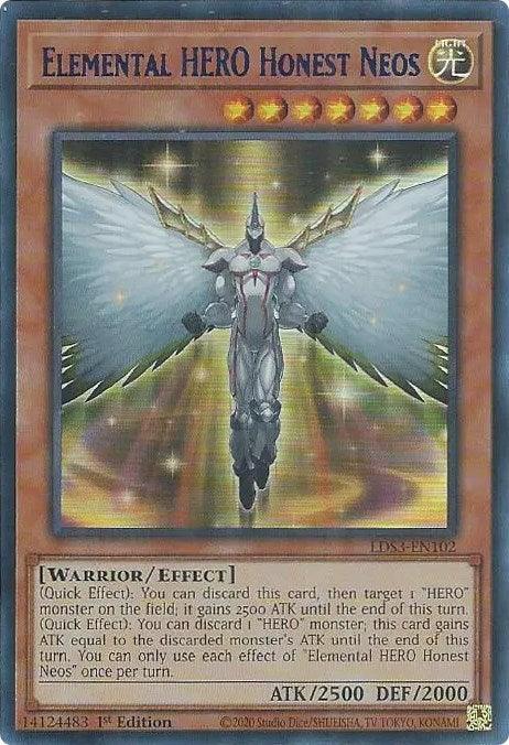 1st Edition, Effect Monster, Legendary Duelists: Season 3, Light, Ultra Rare, Warrior Elemental HERO Honest Neos (Blue) [LDS3-EN102] Ultra Rare - Trading Card World