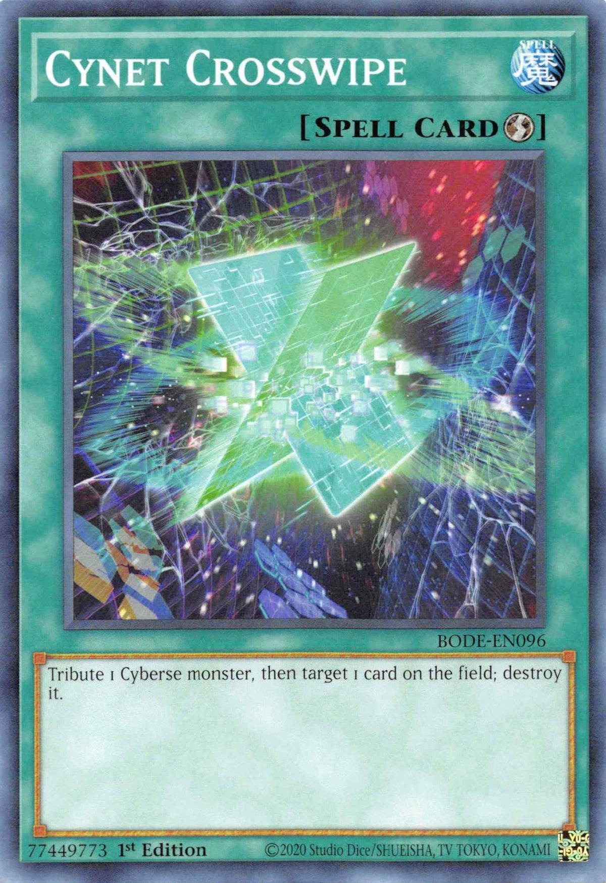 1st Edition, Burst of Destiny, Common, Quick-Play Spell, Spell Cynet Crosswipe [BODE-EN096] Common - Trading Card World