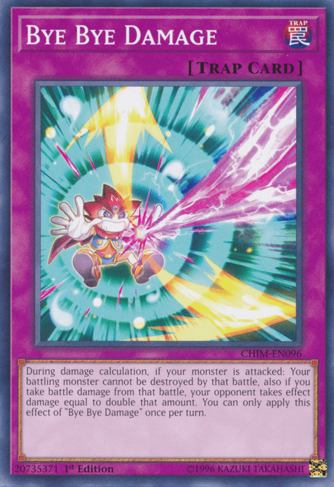 1st Edition, Chaos Impact, Common, Normal Trap, Trap, Unlimited Bye Bye Damage [CHIM-EN096] Common - Trading Card World