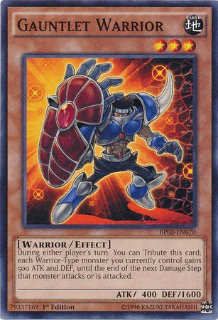 1st Edition, Battle Pack 3: Monster League, Common, Earth, Effect Monster, Warrior Gauntlet Warrior [BP03-EN070] Common - Trading Card World