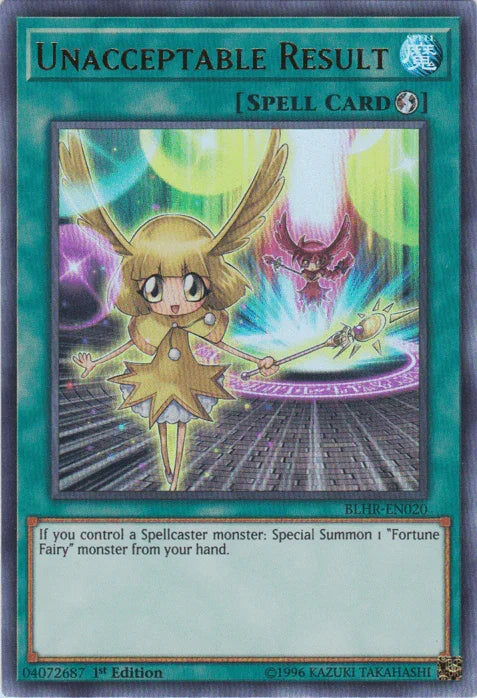 1st Edition, Battles of Legend: Hero's Revenge, Quick Play Spell, Spell, Ultra Rare Unacceptable Result [BLHR-EN020] Ultra Rare - Trading Card World