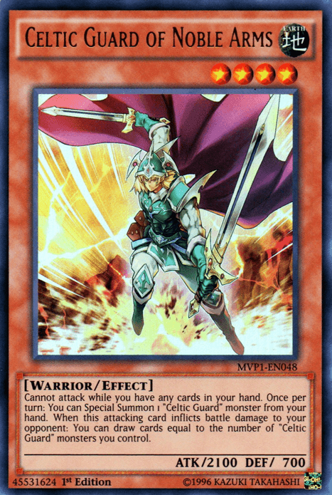 1st Edition, Earth, Effect Monster, The Dark Side of Dimensions Movie Pack, Ultra Rare, Unlimited, Warrior Celtic Guard of Noble Arms [MVP1-EN048] Ultra Rare - Trading Card World
