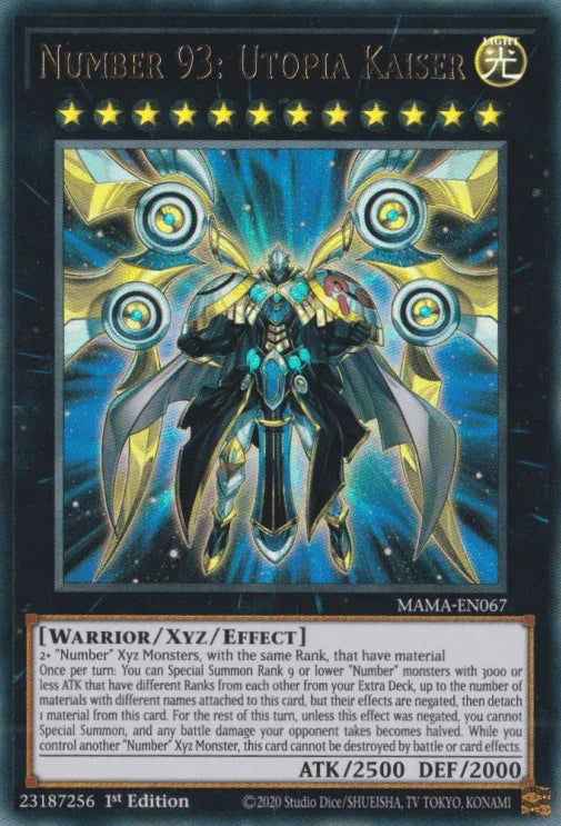 1st Edition, Light, Magnificent Mavens, Ultra Rare, Warrior, Xyz/Effect Monster Number 93: Utopia Kaiser [MAMA-EN067] Ultra Rare - Trading Card World