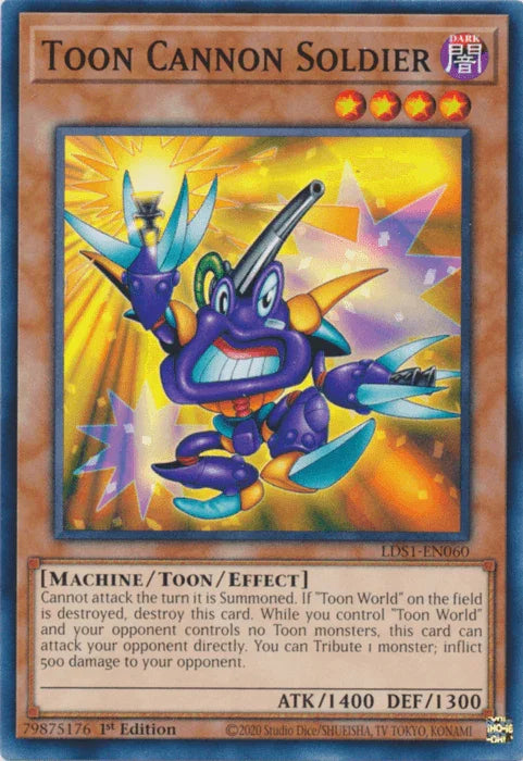 1st Edition, Common, Dark, Legendary Duelists: Season 1, Machine, Toon/Effect Monster Toon Cannon Soldier [LDS1-EN060] Common - Trading Card World