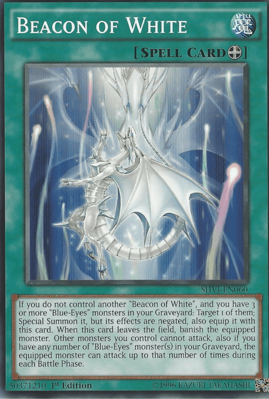 1st Edition, Common, Equip Spell, Shining Victories, Spell, Unlimited Beacon of White [SHVI-EN060] Common - Trading Card World