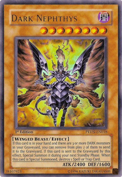 1st Edition, Dark, Effect Monster, Phantom Darkness, Ultra Rare, Unlimited, Winged Beast Dark Nephthys [PTDN-EN018] Ultra Rare - Trading Card World