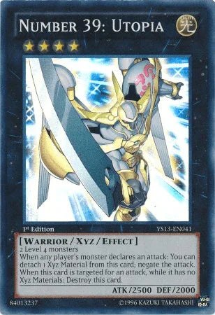 1st Edition, Light, Super Rare, Super Starter: V for Victory, Warrior, Xyz/Effect Monster Number 39: Utopia [YS13-EN041] Super Rare - Trading Card World