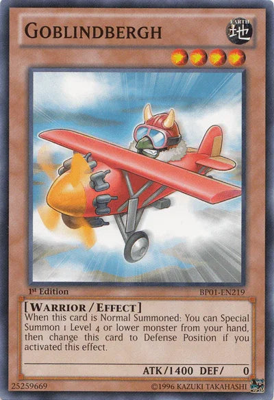 1st Edition, Battle Pack: Epic Dawn, Common, Earth, Effect Monster, Unlimited, Warrior Goblindbergh [BP01-EN219] Common - Trading Card World