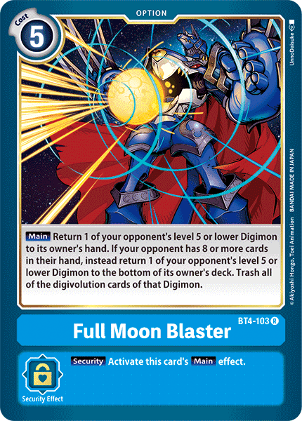 Blue, BT4-103, Great Legend, Option, Rare Full Moon Blaster [BT4-103] [Great Legend] - Trading Card World