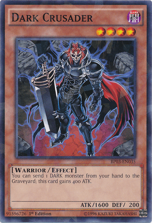 1st Edition, Battle Pack 3: Monster League, Dark, Effect Monster, Shatterfoil Rare, Warrior Dark Crusader [BP03-EN035] Shatterfoil Rare - Trading Card World
