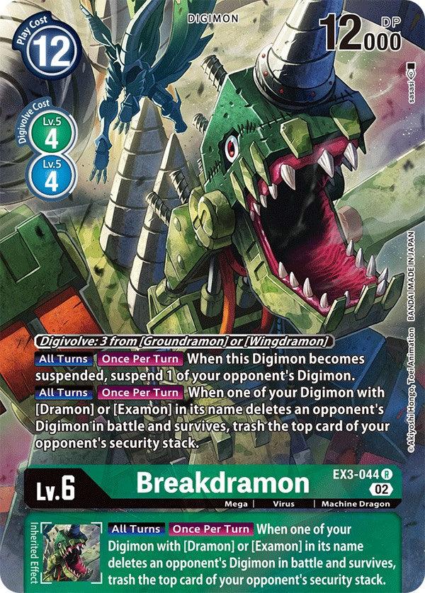 Digimon, Draconic Roar, EX3-044, Green, Machine Dragon, Mega, Rare, Virus Breakdramon [EX3-044] (Alternate Art) [Draconic Roar] - Trading Card World