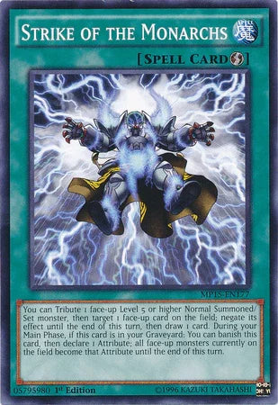 1st Edition, 2015 Mega-Tins Mega Pack, Common, Quick Play Spell, Spell Strike of the Monarchs [MP15-EN177] Common - Trading Card World