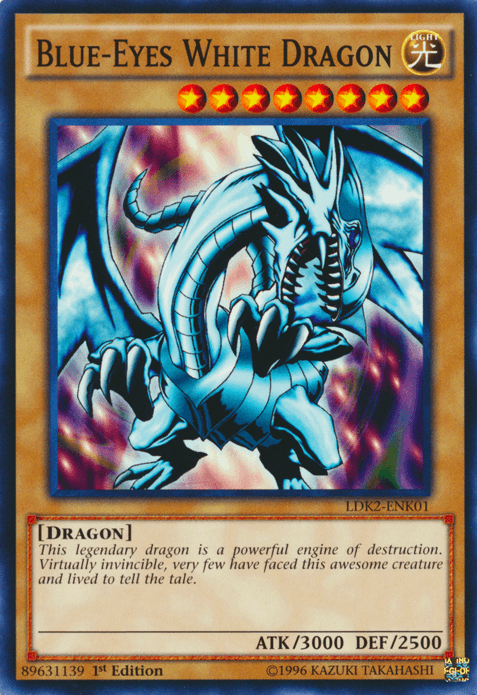 1st Edition, Common, Dragon, Legendary Decks II, Light, Normal Monster, Unlimited Blue-Eyes White Dragon (Version 1) [LDK2-ENK01] Common - Trading Card World