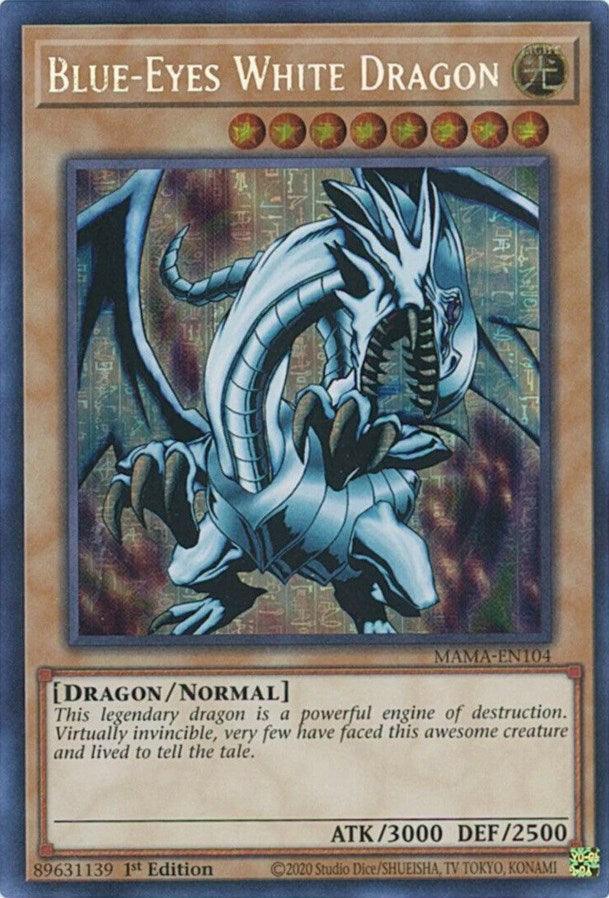 1st Edition, Dragon, Light, Magnificent Mavens, Normal Monster, Secret Pharaoh's Rare Blue-Eyes White Dragon [MAMA-EN104] Secret Pharaoh's Rare - Trading Card World