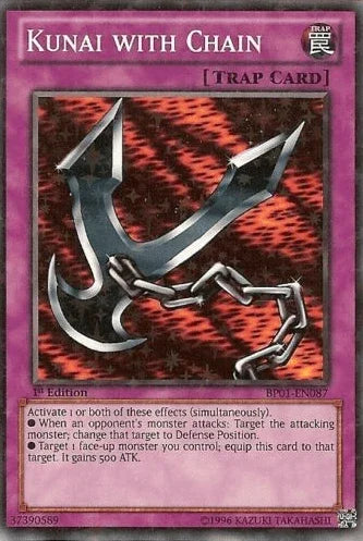 1st Edition, Battle Pack: Epic Dawn, Normal Trap, Starfoil Rare, Trap, Unlimited Kunai with Chain [BP01-EN087] Starfoil Rare - Trading Card World