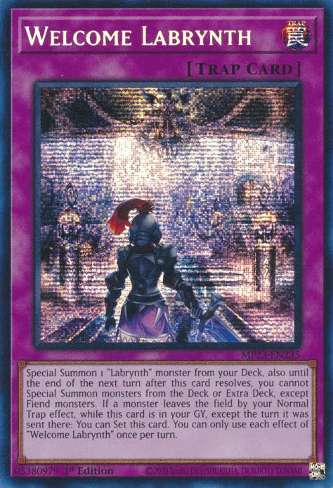 1st Edition, Dueling Heroes Collectors Tin - Mega Pack (25th Anniversary Edition), Normal Trap, Prismatic Secret Rare, Trap Welcome Labrynth [MP23-EN235] Prismatic Secret Rare - Trading Card World