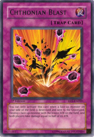 1st Edition, Elemental Energy, Normal Trap, Rare, Trap, Unlimited Chthonian Blast [EEN-EN050] Rare - Trading Card World