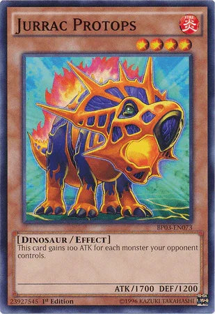 1st Edition, Battle Pack 3: Monster League, Common, Dinosaur, Effect Monster, Fire Jurrac Protops [BP03-EN073] Common - Trading Card World