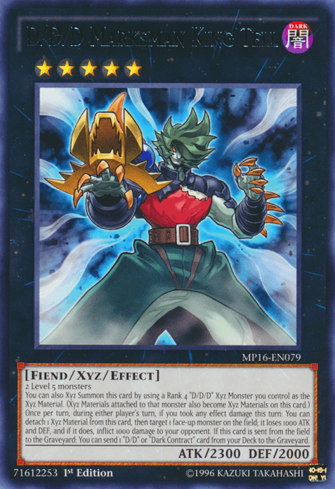 1st Edition, 2016 Mega-Tins Mega Pack, Dark, Fiend, Rare, Unlimited, Xyz/Effect Monster D/D/D Marksman King Tell [MP16-EN079] Rare - Trading Card World