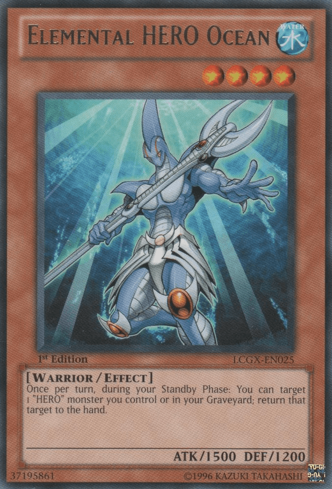 1st Edition, Effect Monster, Legendary Collection 2, Rare, Unlimited, Warrior, Water Elemental HERO Ocean [LCGX-EN025] Rare - Trading Card World