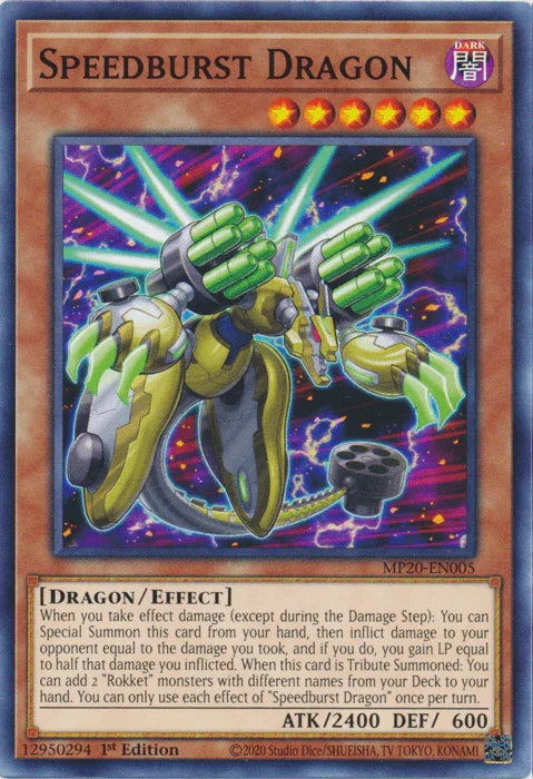 1st Edition, 2020 Tin of Lost Memories, Common, Dark, Dragon, Effect Monster Speedburst Dragon [MP20-EN005] Common - Trading Card World