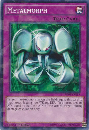 1st Edition, Battle Pack 3: Monster League, Normal Trap, Shatterfoil Rare, Trap Metalmorph [BP03-EN189] Shatterfoil Rare - Trading Card World
