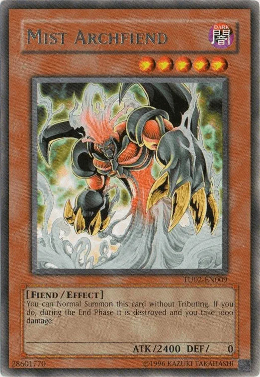 Dark, Effect Monster, Fiend, Rare, Turbo Pack: Booster Two, Unlimited Mist Archfiend [TU02-EN009] Rare - Trading Card World