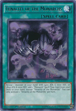 1st Edition, 2015 Mega-Tins Mega Pack, Normal Spell, Rare, Spell Tenacity of the Monarchs [MP15-EN232] Rare - Trading Card World