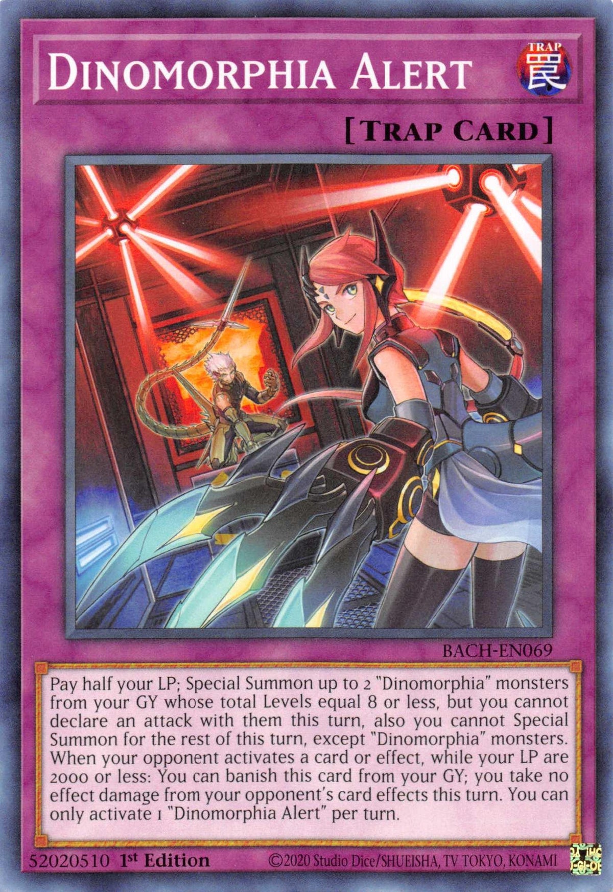 1st Edition, Battle of Chaos, Common, Normal Trap, Trap Dinomorphia Alert [BACH-EN069] Common - Trading Card World
