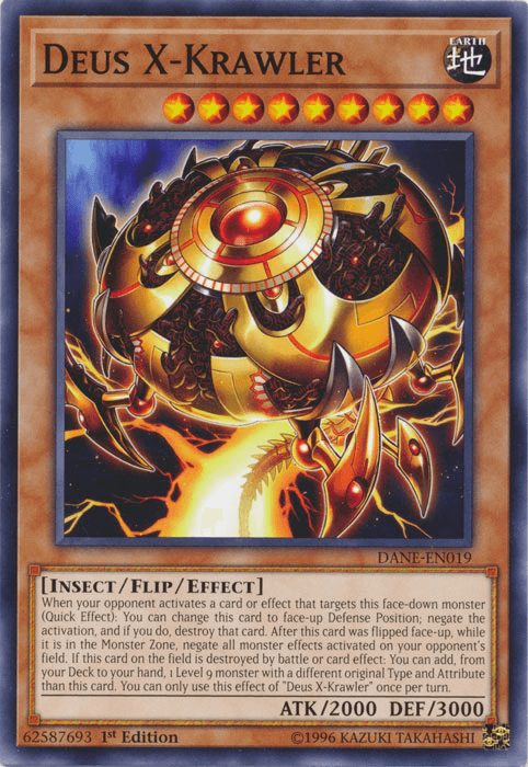 1st Edition, Common, Dark Neostorm, Earth, Flip/Effect Monster, Insect, Unlimited Deus X-Krawler [DANE-EN019] Common - Trading Card World