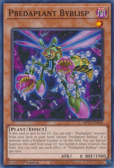 1st Edition, Common, Dark, Dueling Heroes Collectors Tin - Mega Pack (25th Anniversary Edition), Effect Monster, Plant Predaplant Byblisp [MP23-EN069] Common - Trading Card World