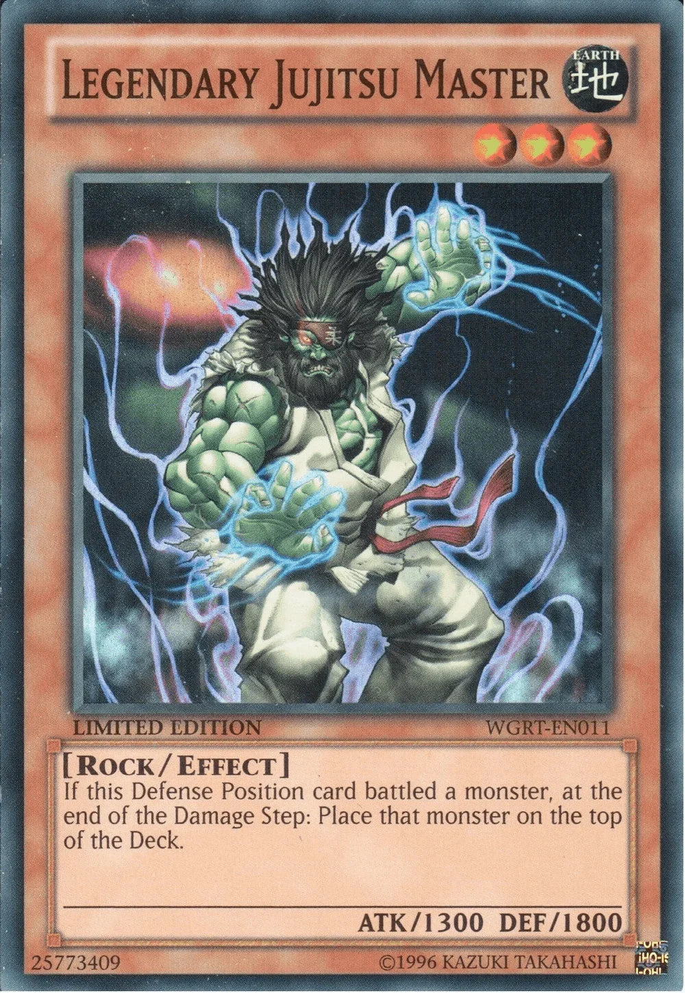 Battle Pack 2: War of the Giants Reinforcements, Earth, Effect Monster, Limited, Super Rare Legendary Jujitsu Master [WGRT-EN011] Super Rare - Trading Card World