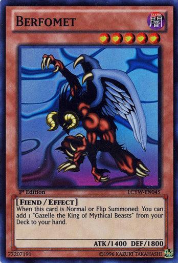 1st Edition, Dark, Effect Monster, Fiend, Legendary Collection 3: Yugi's World, Super Rare, Unlimited Berfomet [LCYW-EN045] Super Rare - Trading Card World