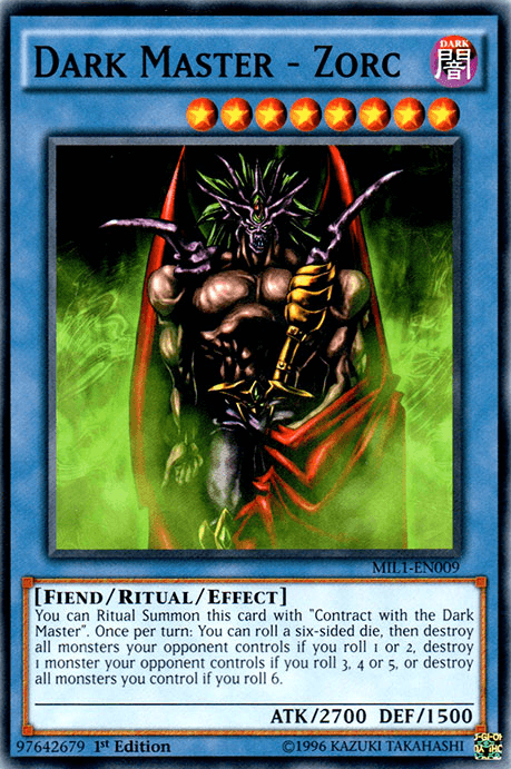 1st Edition, Common, Dark, Fiend, Millennium Pack, Ritual/Effect Monster Dark Master - Zorc [MIL1-EN009] Common - Trading Card World