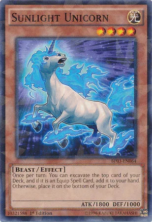 1st Edition, Battle Pack 3: Monster League, Beast, Effect Monster, Light, Shatterfoil Rare Sunlight Unicorn [BP03-EN064] Shatterfoil Rare - Trading Card World