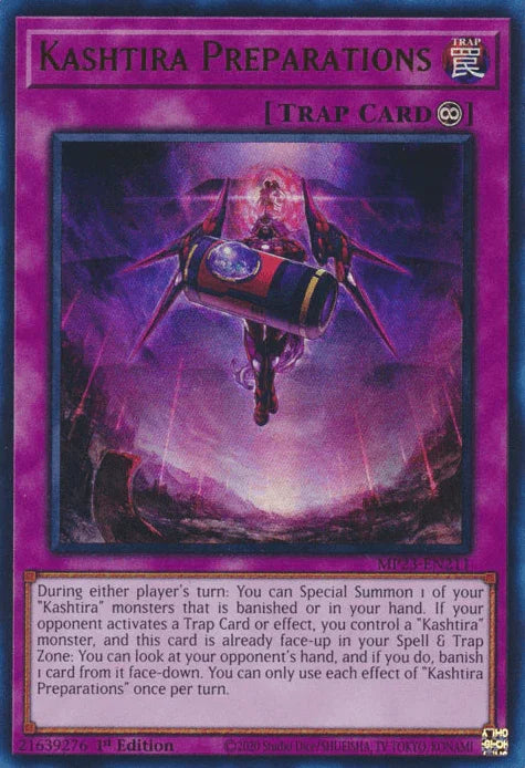 1st Edition, Continuous Trap, Dueling Heroes Collectors Tin - Mega Pack (25th Anniversary Edition), Trap, Ultra Rare Kashtira Preparations [MP23-EN211] Ultra Rare - Trading Card World
