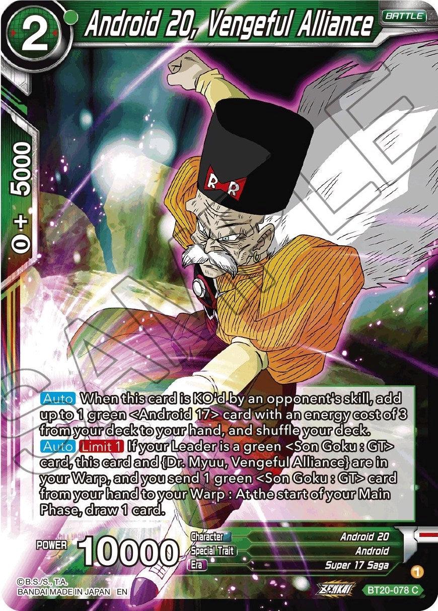 Android, Android 20, Battle, BT20-078, Common, Green, Normal, Parallel Foil, Power Absorbed, Super 17 Saga Android 20, Vengeful Alliance (BT20-078) [Power Absorbed] - Trading Card World