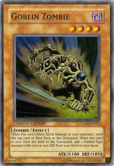 Crimson Crisis, Dark, Effect Monster, Limited, Super Rare, Zombie Goblin Zombie [CRMS-ENSE2] Super Rare - Trading Card World