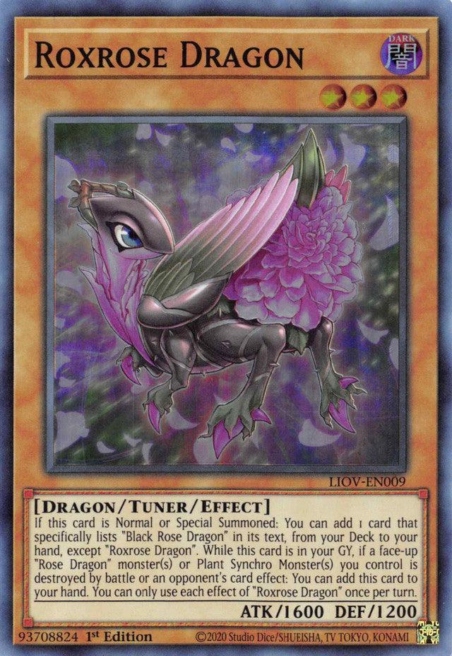 1st Edition, Dark, Dragon, Lightning Overdrive, Super Rare, Tuner/Effect Monster Roxrose Dragon [LIOV-EN009] Super Rare - Trading Card World