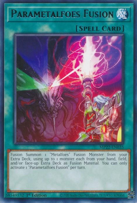 1st Edition, 2022 Tin of the Pharaoh's Gods, Normal Spell, Rare, Spell Parametalfoes Fusion [MP22-EN035] Rare - Trading Card World